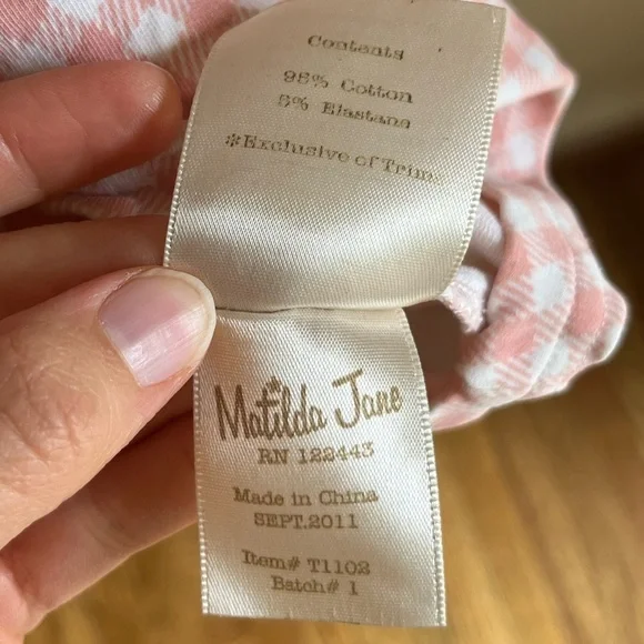 Matilda Jane Serendipity Shortcake Long Sleeve Pink Checkered Girls Hoodie Sz 6 - Picture 4 of 5